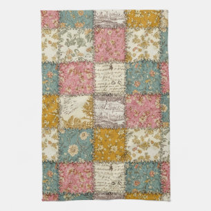 Pastell Blumen-Patchwork-Picknick-Muster (12) Geschirrtuch