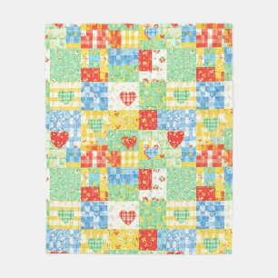Pastell-Blumen-Patchwork-Picknick-Muster Fleecedecke