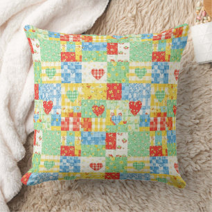 Pastell-Blumen-Patchwork-Picknick-Muster Kissen
