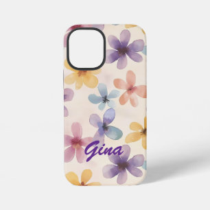 Pastell-Blumen Retro-Hippie-Blüten iPhone 12 Mini Hülle
