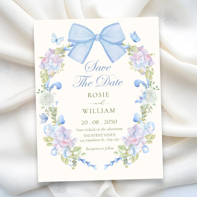 Pastell-Blumen-Schleife  Save The Date (Von Creator hochgeladen)