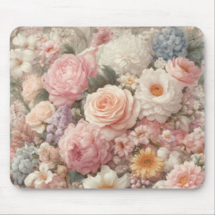 Pastell Blumen Shabby Chic Rose Florales Muster Mousepad