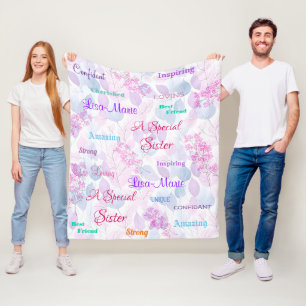 Pastell-Blumen-Spezielle-Schwester-Rücksichtsvoll- Fleecedecke