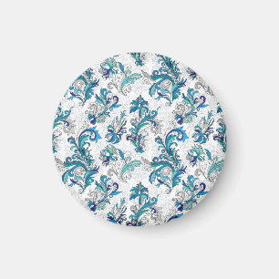 Pastell-Blumen-Strichmuster-Vintage-Muster. Magnet
