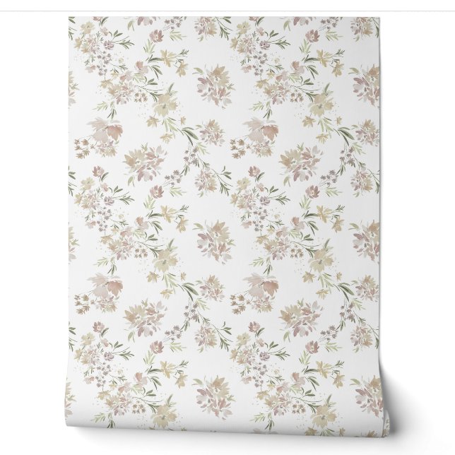 Pastell-Blumen-Tapete Tapete (Abrollen)