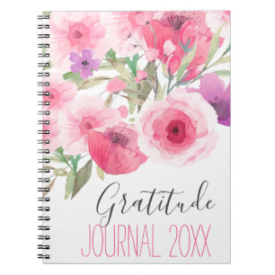 Pastell-Blumendankenszeitschrift Notizblock