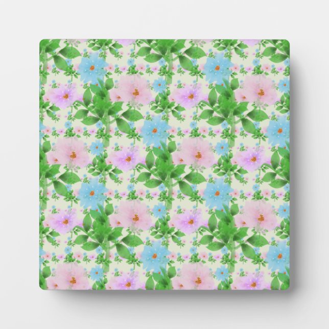Pastell-Blumenmuster-Ästhetik | Wasserfarbe Fotoplatte (Vorderseite)