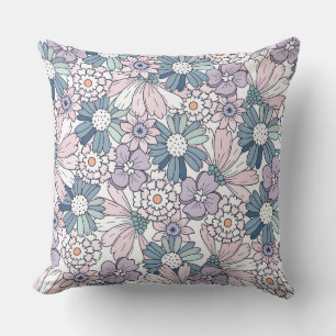 Pastell-Blumenmuster  Kissen