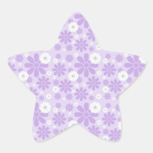 Pastell-Blumenmuster LAVendel Stern-Aufkleber
