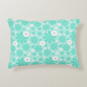 Pastell-Blumenmuster MINT Dekokissen