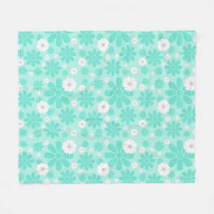 Pastell-Blumenmuster MINT Fleecedecke