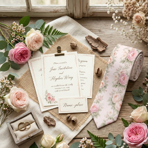 Pastell-Blumenmuster mit Elfenbein-Wasserfarbe Krawatte