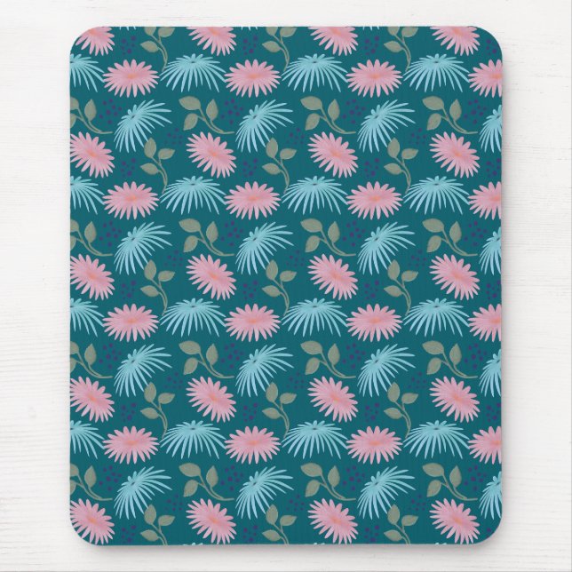 Pastell-Blumenmuster  Mousepad (Vorne)