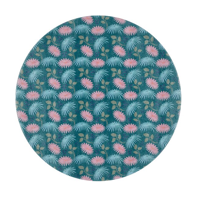 Pastell-Blumenmuster  Schneidebrett (Vorderseite)