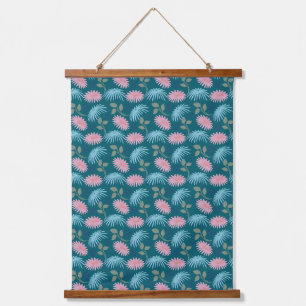 Pastell-Blumenmuster  Wandteppich Mit Holzrahmen