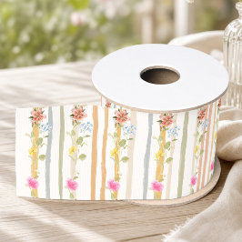 Pastell-Blumenstreifen-Gartenparty-Grosgrainband Ripsband