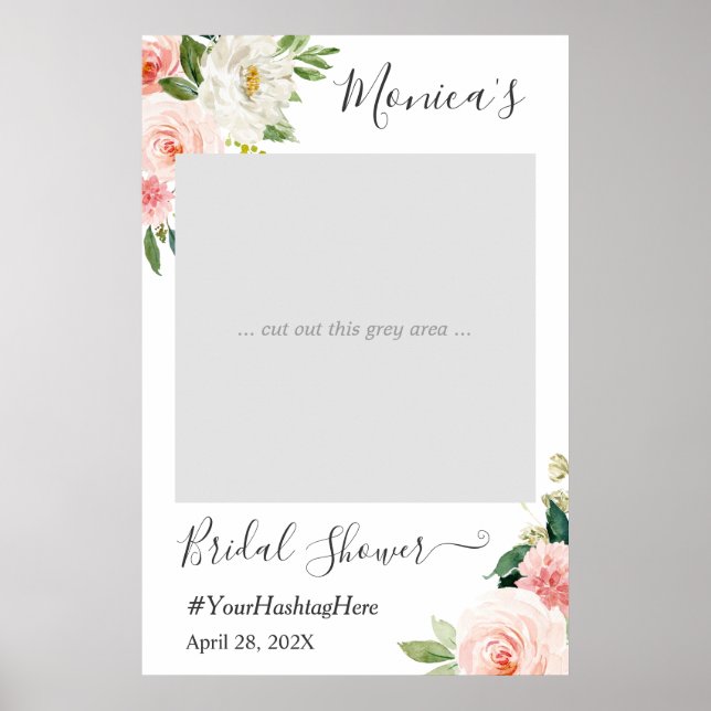 Pastell Blush Pink Brautparty Foto Stand Poster (Vorne)