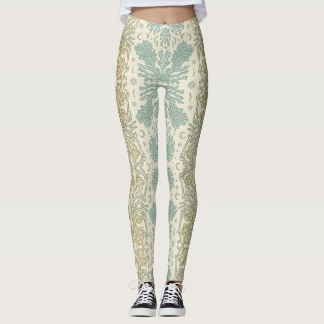 Pastell-Boho-Korallen-Mandala  Leggings (Vorderseite)