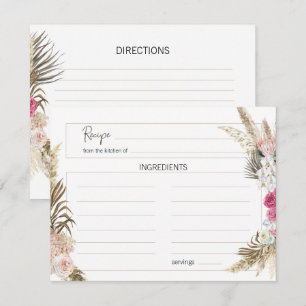 Pastell-Boho-Neutrale-Floral-Hochzeits-Rezeptkarte Mitteilungskarte