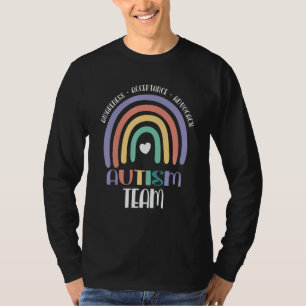Pastell Boho Regenbogen Stolzes Team Autismus Fami T-Shirt