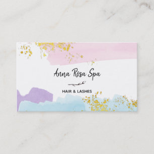 *~* Pastell Brush Splash Gold Glitzer Rose Bug  Visitenkarte