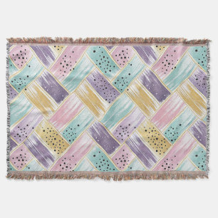 Pastell Brushstroke & Gold Crisscross Abstrakt Decke