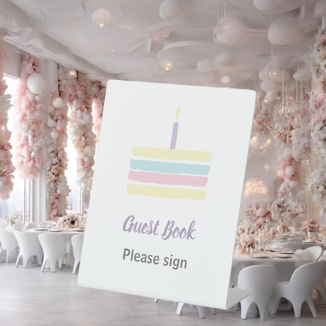Pastell bunte Kuchen Geburtstagsparty Sockelschild (Von Creator hochgeladen)