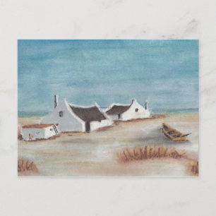 Pastell-Cape-Cottage-Zeichnung anpassen Postkarte