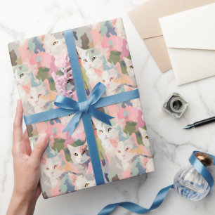 Pastell Cats farbenfrohe Muster Geschenkpapier