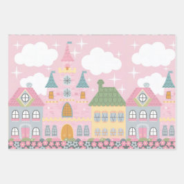 Pastell Cityscape Kids Wrapping Paper Set Geschenkpapier Set