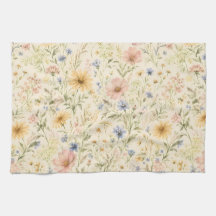 Pastell Cottage Wildblumen Aquarell