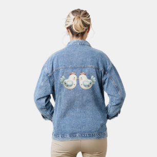 Pastell Cottagecore-Huhn Jeansjacke