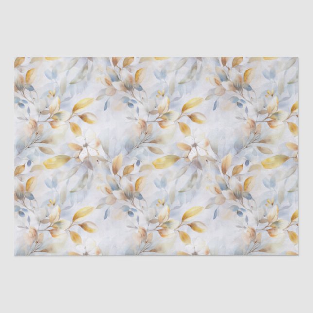 Pastell Cream Floral Abstrakt Seidenpapier (Vorderseite)