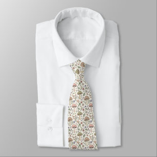 Pastell-Creme-Pilze Botanische Neutrale Hochzeit B Krawatte