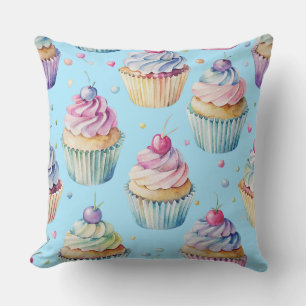 Pastell-Cupcake-Muster-Wurfkissen Kissen