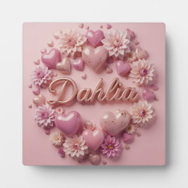 Pastell-Dahlien-Blütenkunst mit Herzen! Fotoplatte