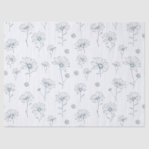 Pastell-Daisy-Linienkunst-Streifen (2) Seidenpapier