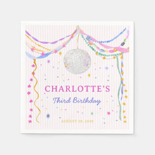 Pastell-Discolampen-Papiergirlanden-Birthday-Servi Serviette