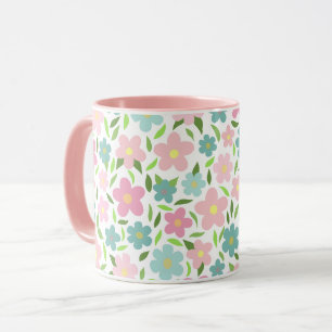 Pastell-Ditsy-Blumen-Shabby-Chic-Coquette Tasse