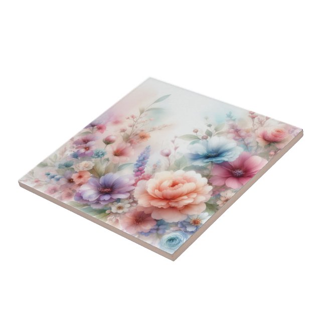 Pastell Dreamscape Wasserfarben Fliese (Seite)