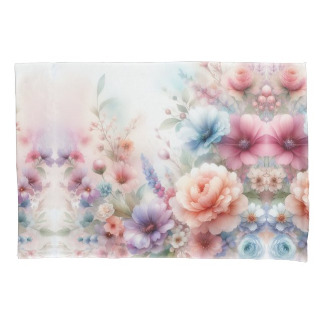 Pastell Dreamscape Wasserfarben Kissenbezug (Vorderseite)