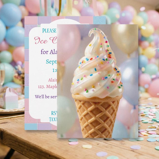 Pastell-Eiscreme-Party Einladung (Von Creator hochgeladen)