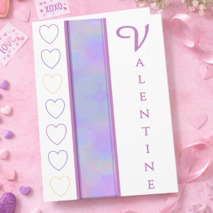 Pastell Elegantes Herzen Valentinstagskarte Karte