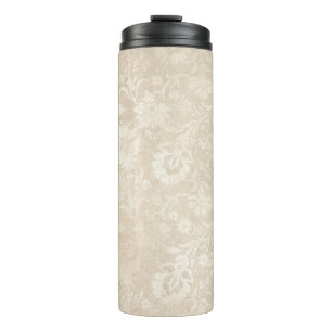 Pastell-Elfenbein-Damaskus-Muster Thermosbecher