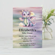 Pastell-Fantasie-Drache-Baby-Party