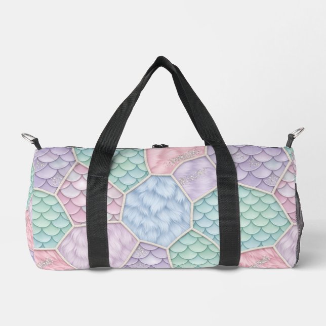 Pastell-Fantasy-Patchwork-Monogramm Duffle Bag (Vorderseite)