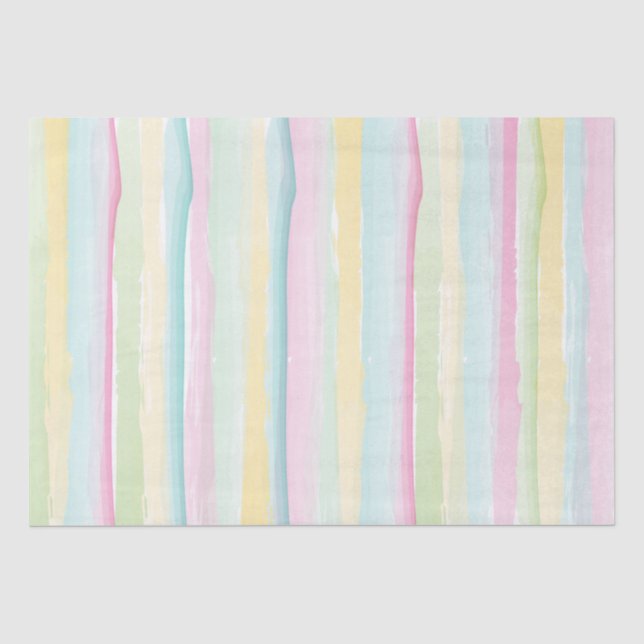 Pastell farbige Aquarell-Streifen Seidenpapier (Vorderseite)