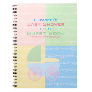 Pastell farbiges Babyparty-Gast-Buch Notizblock