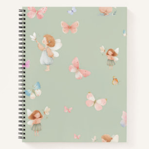 Pastell-Fee-Muster Süßes Schmetterlings-Kinderzimm Notizbuch