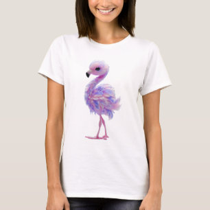 Pastell-Flamingo-Frauen mit Zuckerwatte T-Shirt